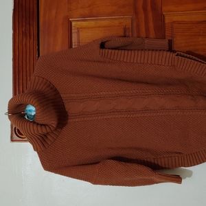 Express brown cable knit turtleneck sweater